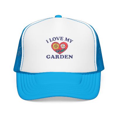 Gardening Foam Trucker Hat, I Love My Garden Cap, Floral Hat Gift, Summer Outdoor Headwear, Gardening Enthusiast Accessory