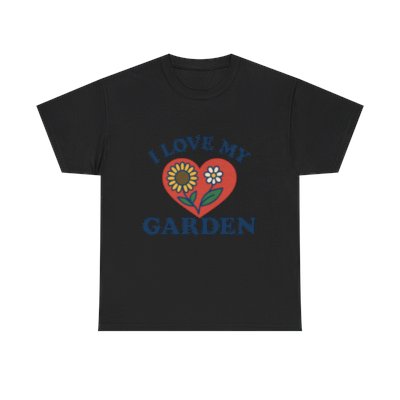 Garden Love Unisex Heavy Cotton Tee | Floral Shirt for Gardeners, Mother's Day Gift, Spring Apparel, Eco-Friendly Clothing, Nature Lover Tee