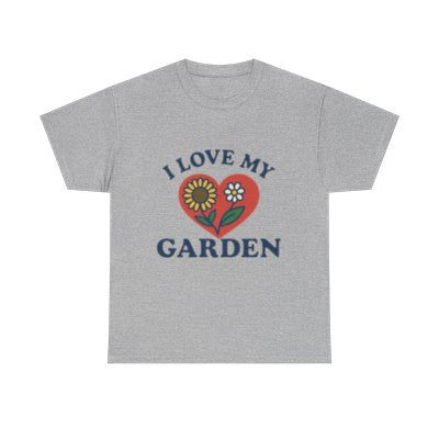 Garden Love Unisex Heavy Cotton Tee | Floral Shirt for Gardeners, Mother's Day Gift, Spring Apparel, Eco-Friendly Clothing, Nature Lover Tee