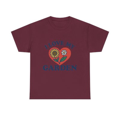 Garden Love Unisex Heavy Cotton Tee | Floral Shirt for Gardeners, Mother's Day Gift, Spring Apparel, Eco-Friendly Clothing, Nature Lover Tee