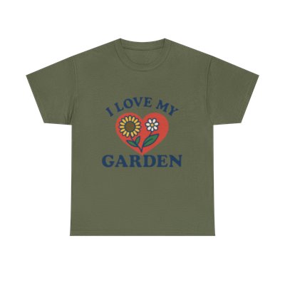 Garden Love Unisex Heavy Cotton Tee | Floral Shirt for Gardeners, Mother's Day Gift, Spring Apparel, Eco-Friendly Clothing, Nature Lover Tee