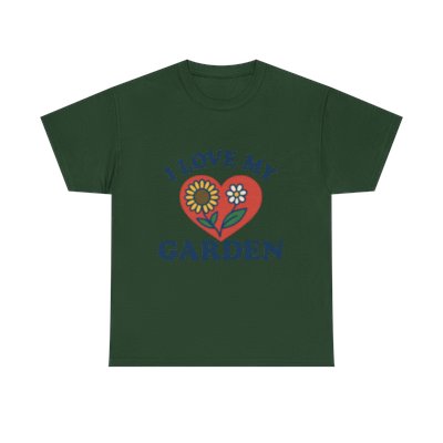 Garden Love Unisex Heavy Cotton Tee | Floral Shirt for Gardeners, Mother's Day Gift, Spring Apparel, Eco-Friendly Clothing, Nature Lover Tee