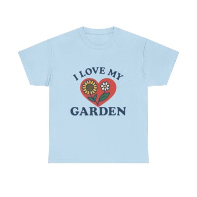 Garden Love Unisex Heavy Cotton Tee | Floral Shirt for Gardeners, Mother's Day Gift, Spring Apparel, Eco-Friendly Clothing, Nature Lover Tee