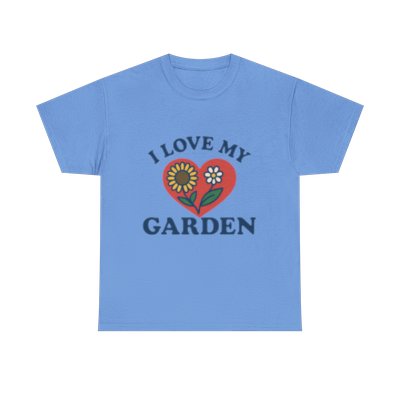 Garden Love Unisex Heavy Cotton Tee | Floral Shirt for Gardeners, Mother's Day Gift, Spring Apparel, Eco-Friendly Clothing, Nature Lover Tee