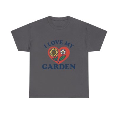 Garden Love Unisex Heavy Cotton Tee | Floral Shirt for Gardeners, Mother's Day Gift, Spring Apparel, Eco-Friendly Clothing, Nature Lover Tee