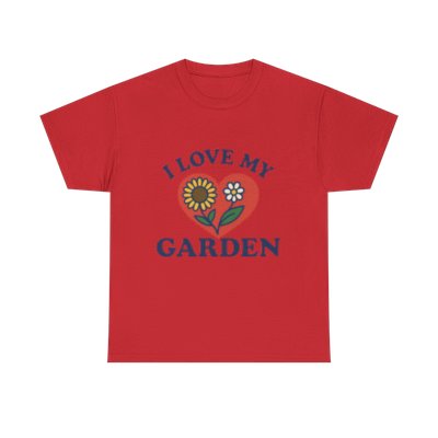 Garden Love Unisex Heavy Cotton Tee | Floral Shirt for Gardeners, Mother's Day Gift, Spring Apparel, Eco-Friendly Clothing, Nature Lover Tee