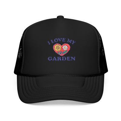 Gardening Foam Trucker Hat, I Love My Garden Cap, Floral Hat Gift, Summer Outdoor Headwear, Gardening Enthusiast Accessory