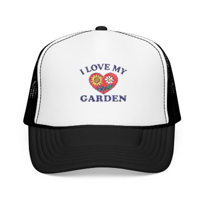 Gardening Foam Trucker Hat, I Love My Garden Cap, Floral Hat Gift, Summer Outdoor Headwear, Gardening Enthusiast Accessory